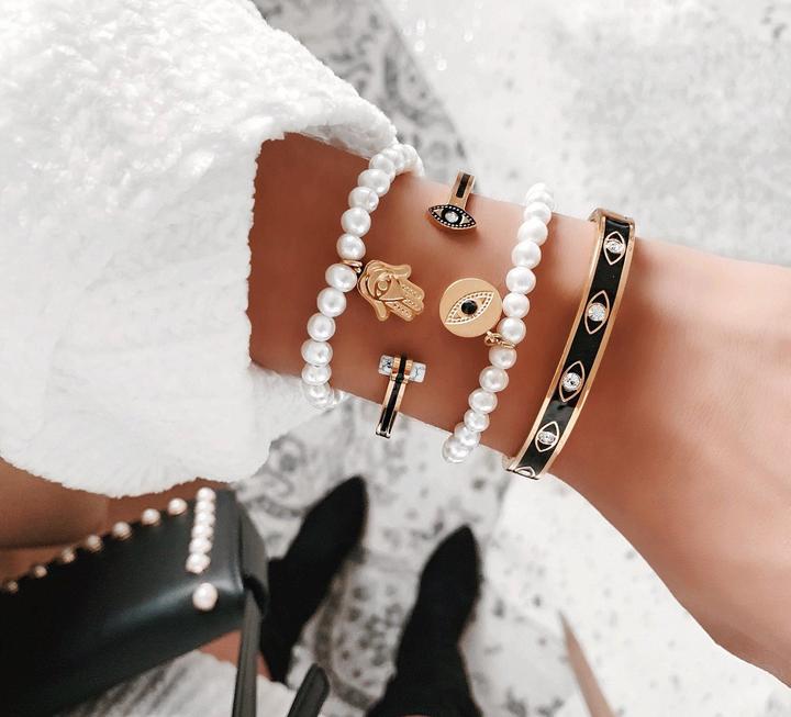 Gold Evil Eye Cuff