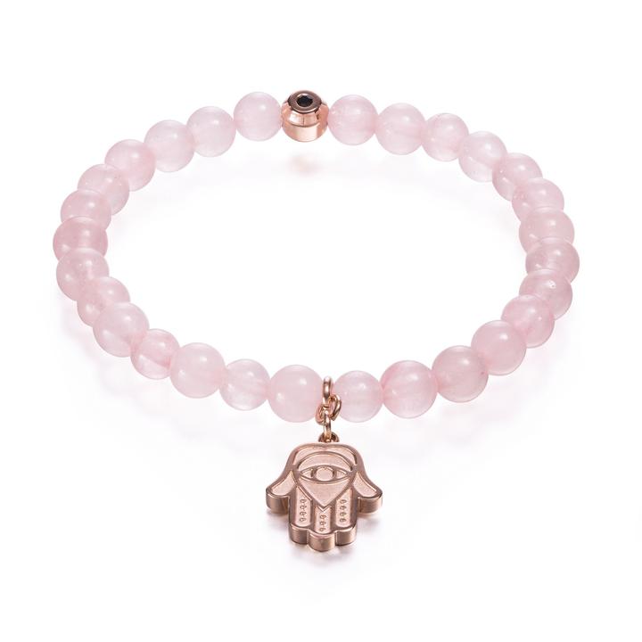Rose Gold - Rose Quartz Hand of Hamsa